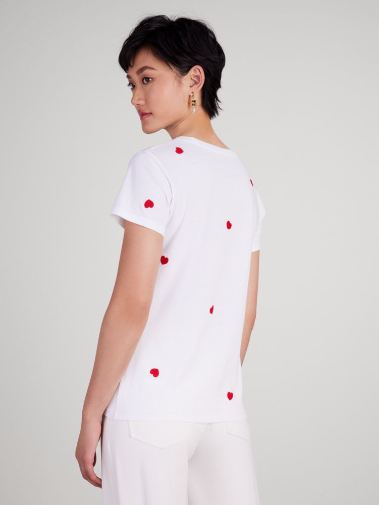 Kate Spade,Embroidered Hearts Tee,