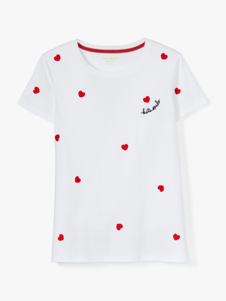 Kate Spade,Embroidered Hearts Tee,