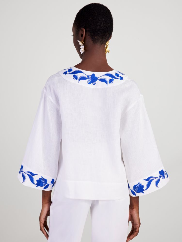 Kate Spade,Embroidered Zigzag Floral Top,