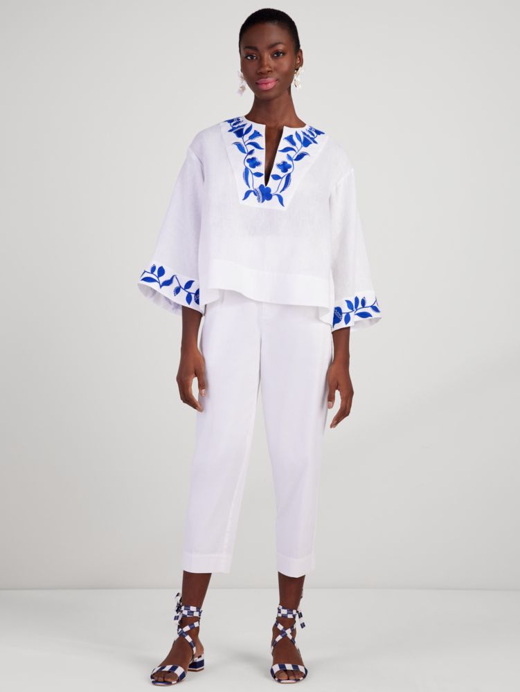 Kate Spade,Embroidered Zigzag Floral Top,