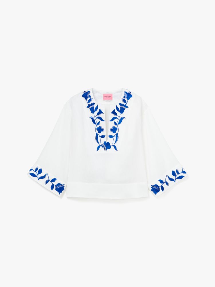Kate Spade,Embroidered Zigzag Floral Top,