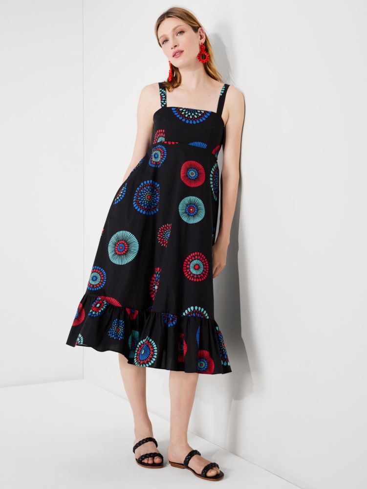 Kate spade floral park clip dot midi clearance dress