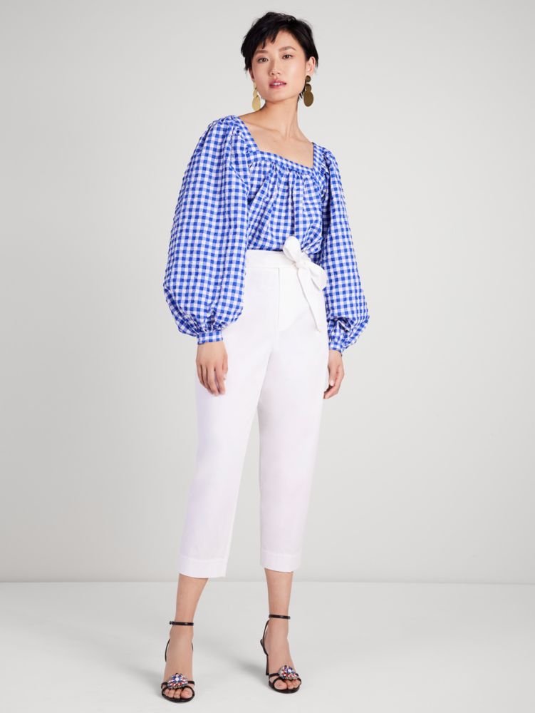 Kate Spade,Gingham Square-Neck Top,