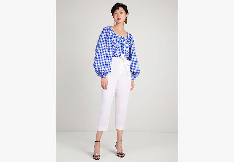 Kate Spade,Gingham Square-Neck Top,