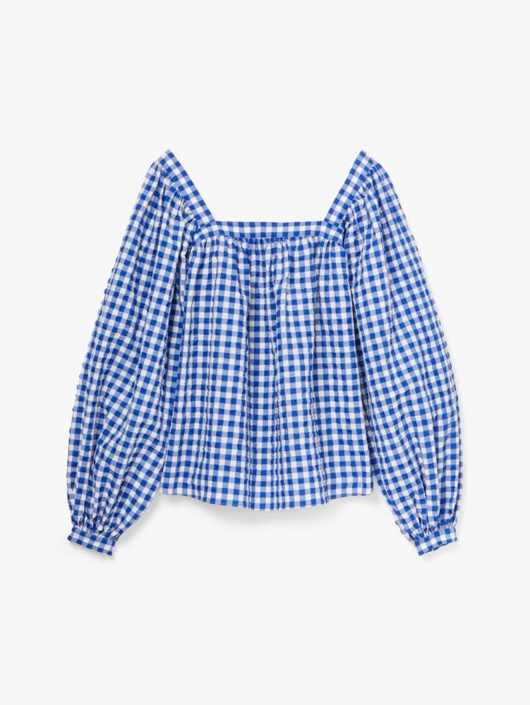 Kate Spade,Gingham Square-neck Top,