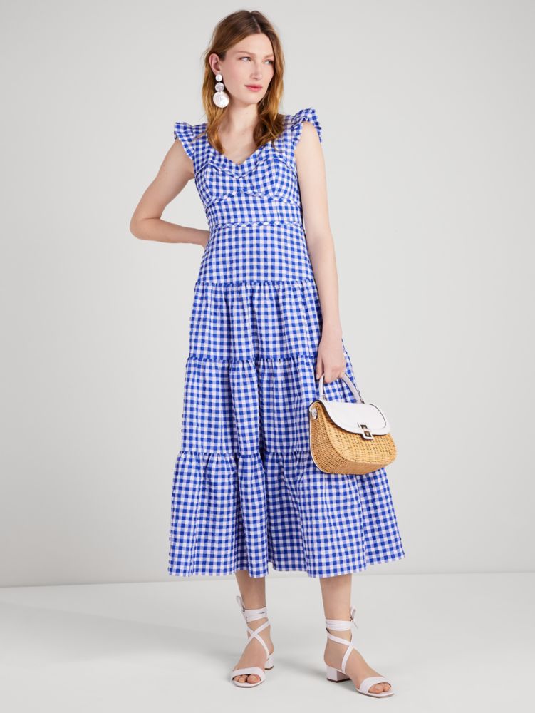 Kate Spade,Gingham Tiered Dress,Day,