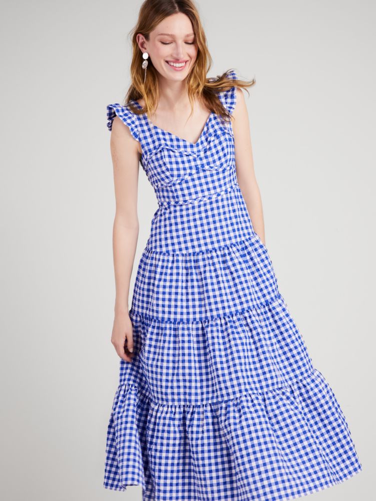 Kate Spade,Gingham Tiered Dress,Day,