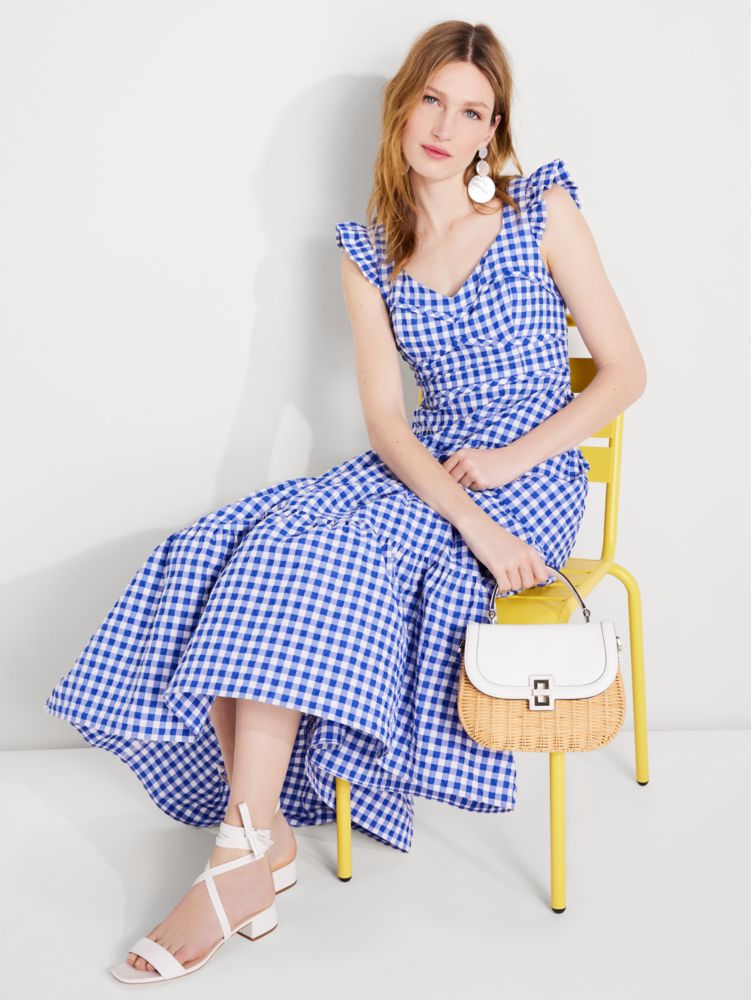 Kate Spade,Gingham Tiered Dress,