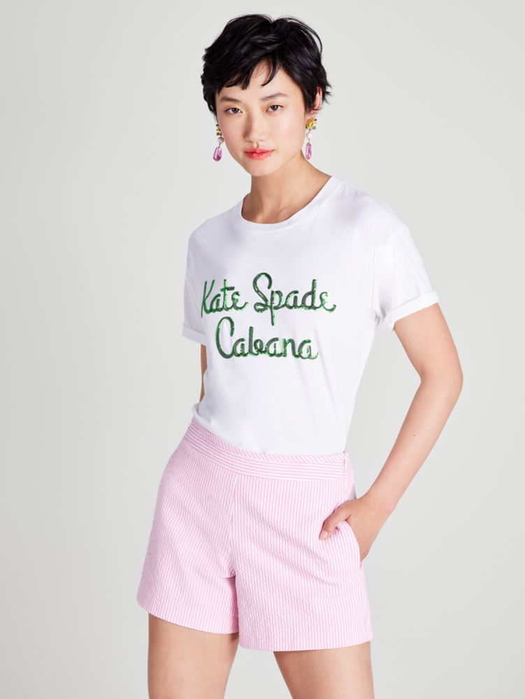 Kate Spade,Logo Cabana Tee,Fresh White