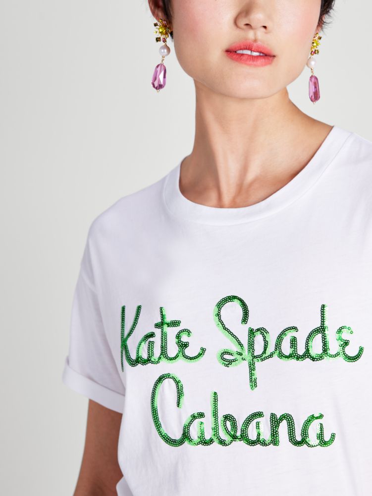 Kate Spade,Logo Cabana Tee,Fresh White