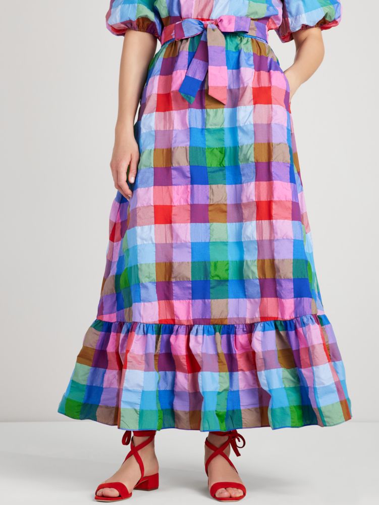 Kate Spade,Madras Tie-waist Skirt,