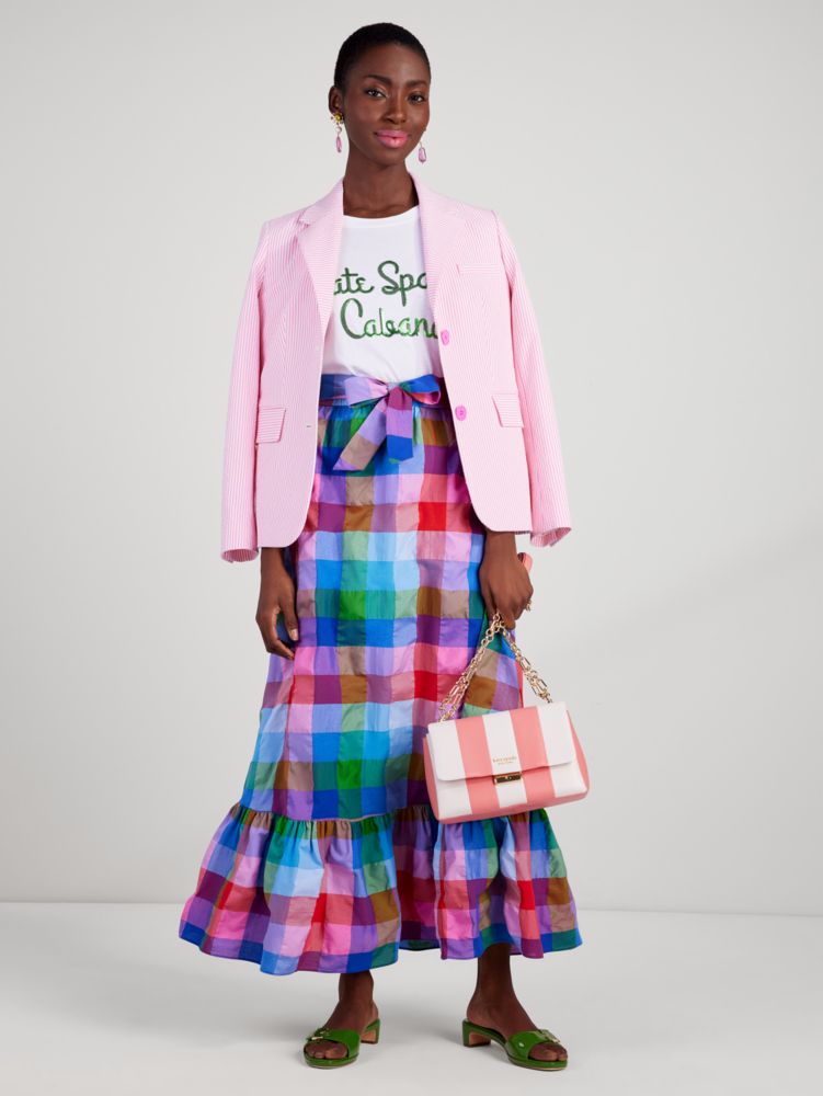 Kate Spade,Madras Tie-waist Skirt,