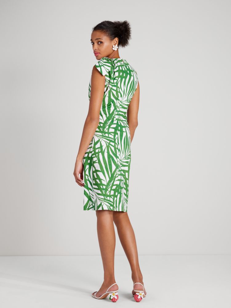 Palm Fronds Knot Shoulder Dress | Kate Spade Outlet | Kate Spade New York