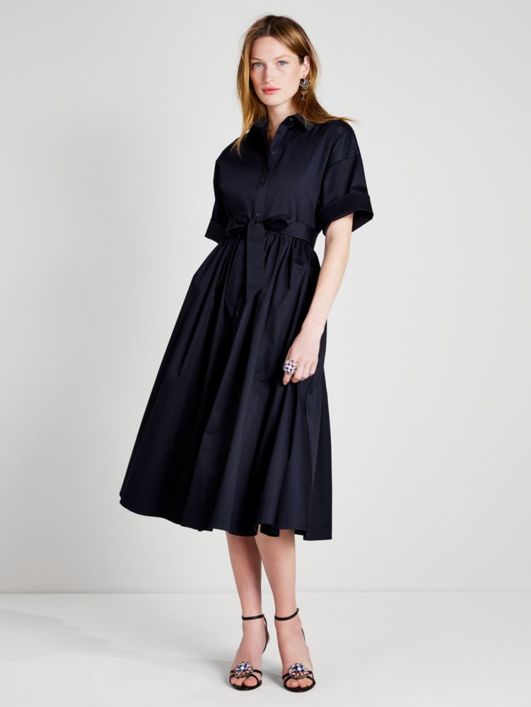 Kate Spade,Poplin Midi Montauk Dress,Black