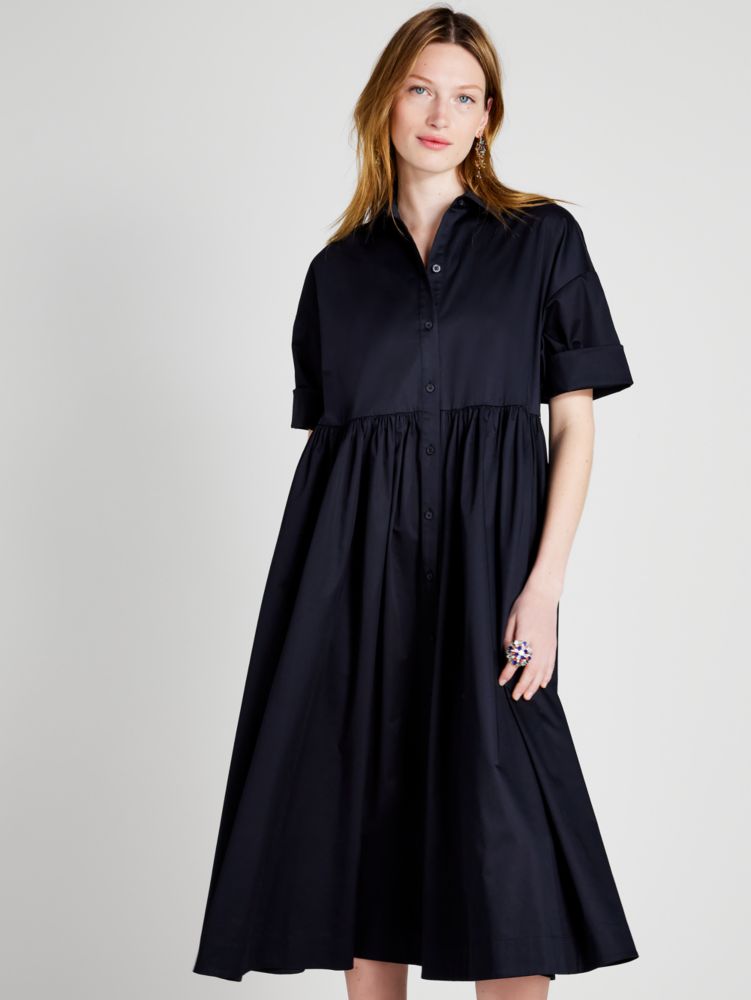 Kate Spade,Poplin Midi Montauk Dress,Black