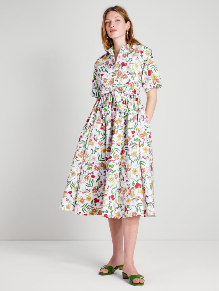 Kate Spade,Rooftop Garden Floral Montauk Dress,Fresh White Multi