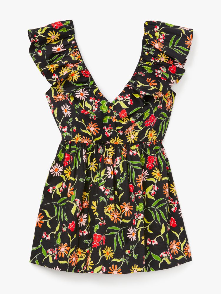 Kate Spade,Rooftop Garden Floral Ruffle Top,