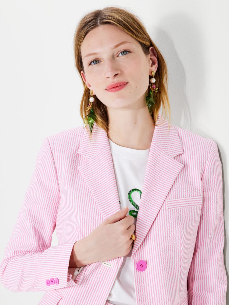 Kate Spade,Seersucker Stripe Blazer,