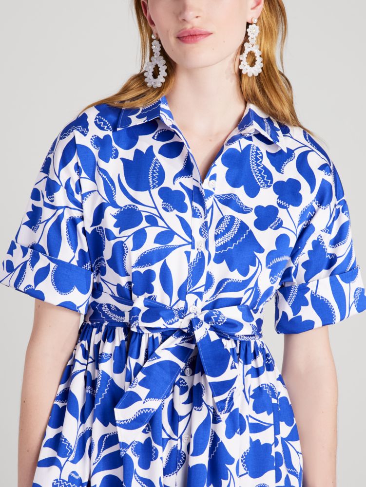 Kate Spade,zig zag floral montauk dress,Blueberry