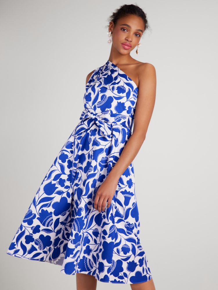 Kate Spade,Zigzag Floral Belted Sabrina Dress,