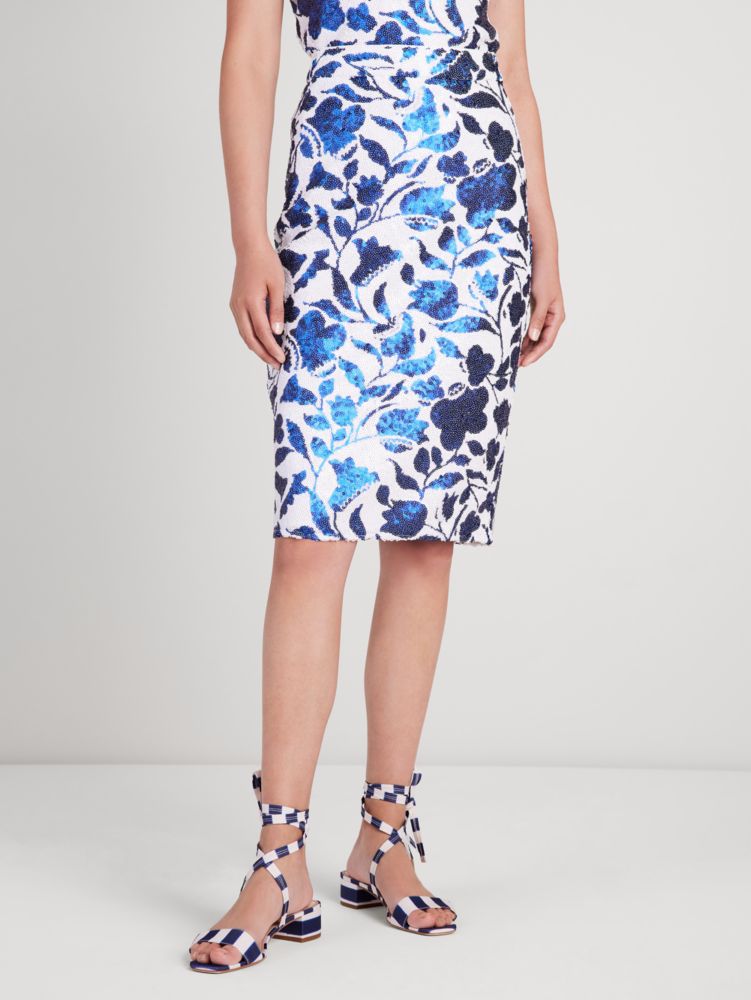 Kate Spade,Zigzag Floral Sequin Skirt,skirts,