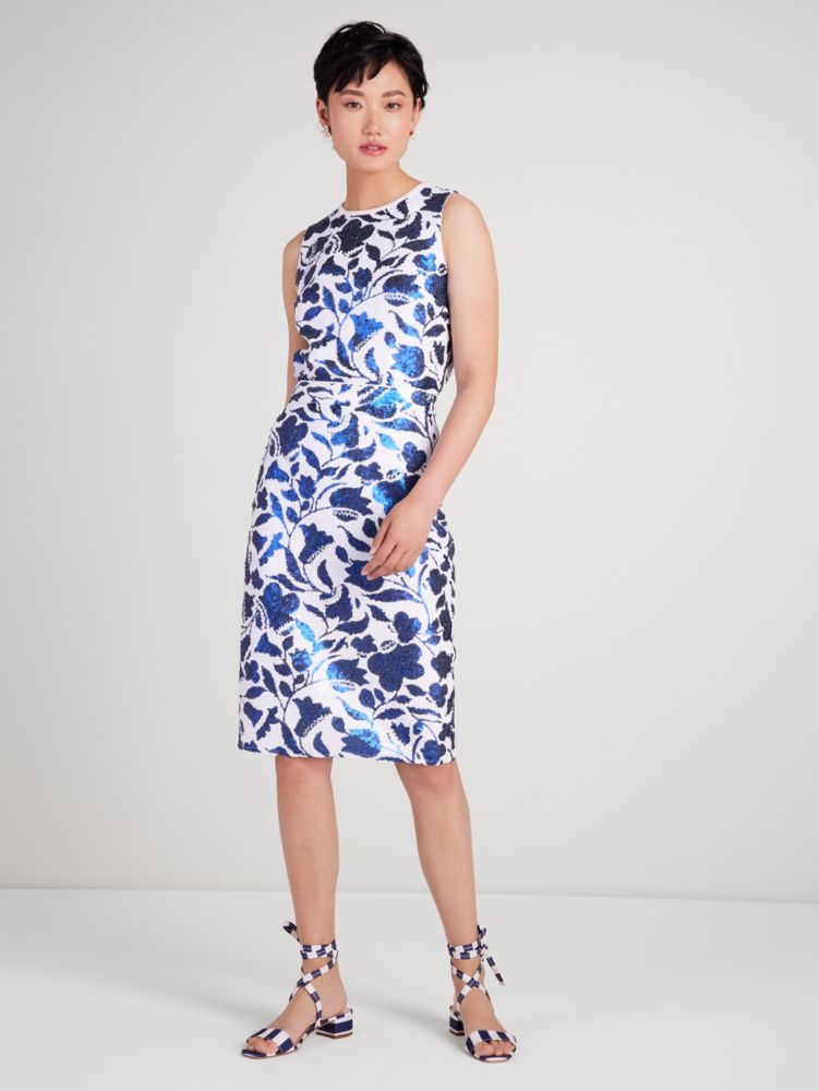 Kate Spade,Zigzag Floral Sequin Top,