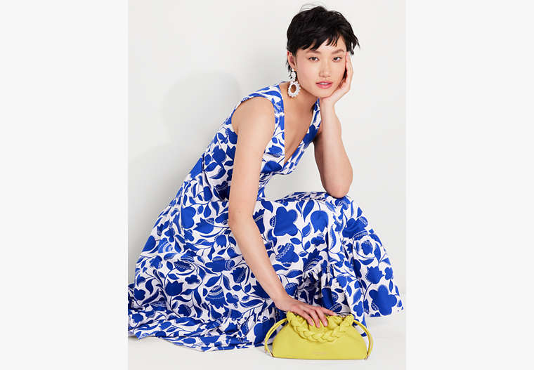 ジグ ザグ フローラル マキシ ドレス, Blueberry, Product
