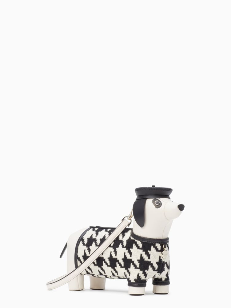 Kate Spade Claude Dachshund Houndstooth Dog Crossbody