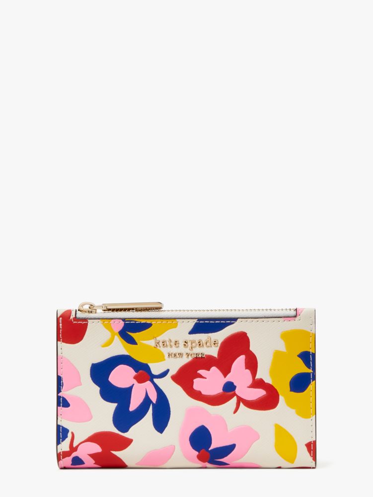 Kate Spade buying spencer floral garden embossed leather bifold wallet