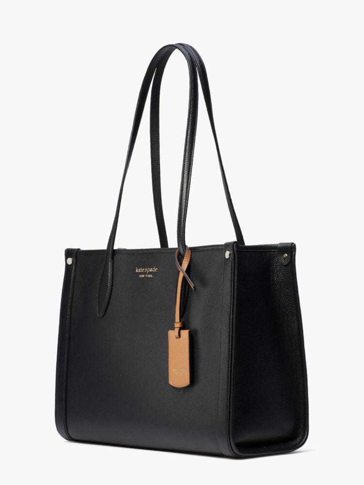 Kate Spade,Market Pebbled Leather Medium Tote,tote bags,Medium,Black