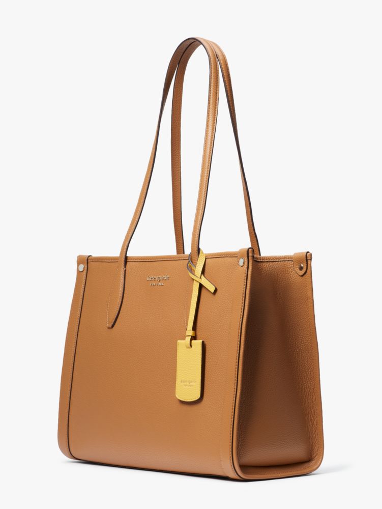 Kate Spade,Market Pebbled Leather Medium Tote,tote bags,Medium,Bungalow Brown