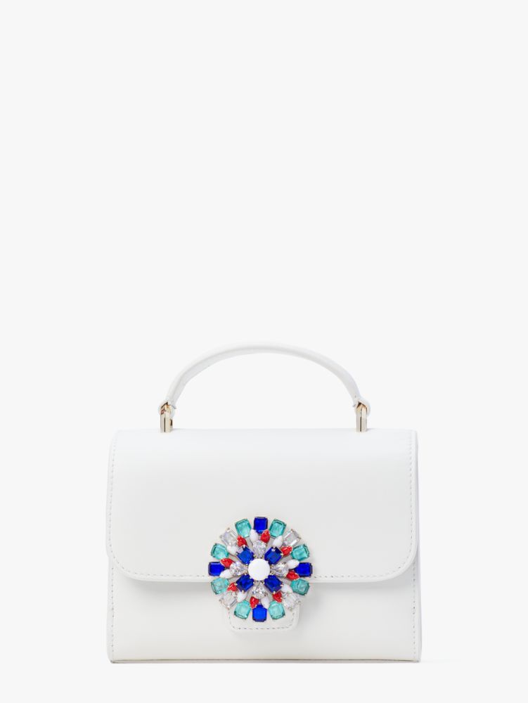 kate spade new york Katy Heart and Rhinestones Embellished Top Handle  Crossbody Satchel Bag