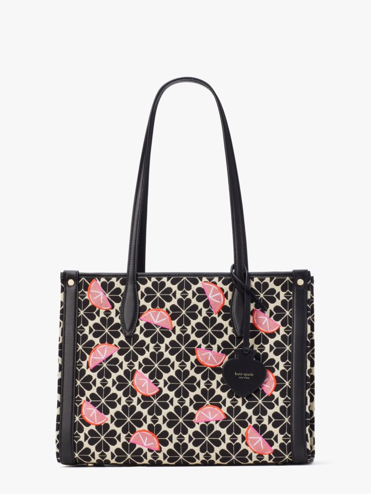 Spade Flower Jacquard Hearts Medium Bucket Bag