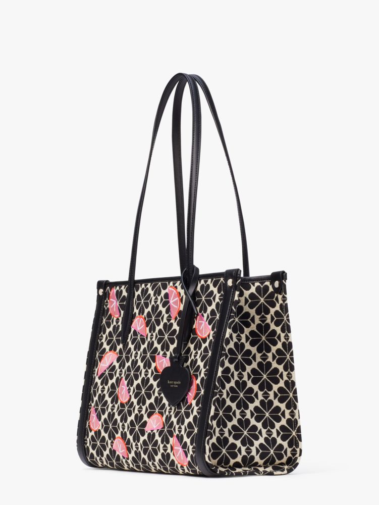 Kate Spade,Spade Flower Jacquard Grapefruits Market Medium Tote,Medium,Grapefruit Soda Multi