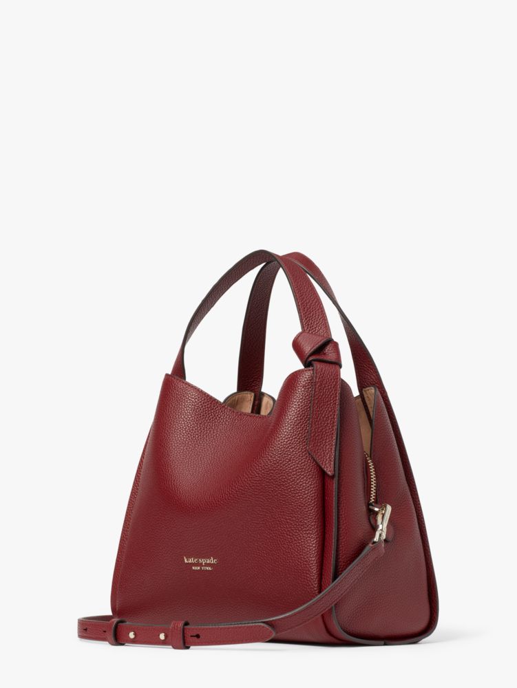 Kate Spade,Knott Pebbled Leather & Suede Medium Crossbody Tote,