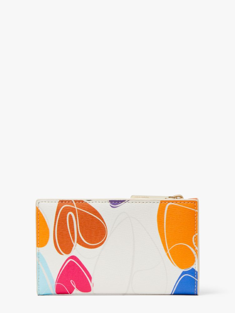 Kate Spade,Rainbow Hearts Small Slim Bifold Wallet,Multi