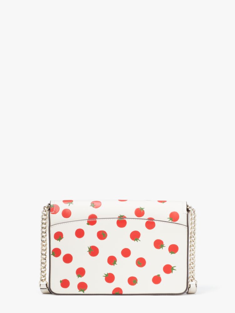 Kate Spade Spencer Tomato Dot Embellished Flap Chain Wallet, Parchment