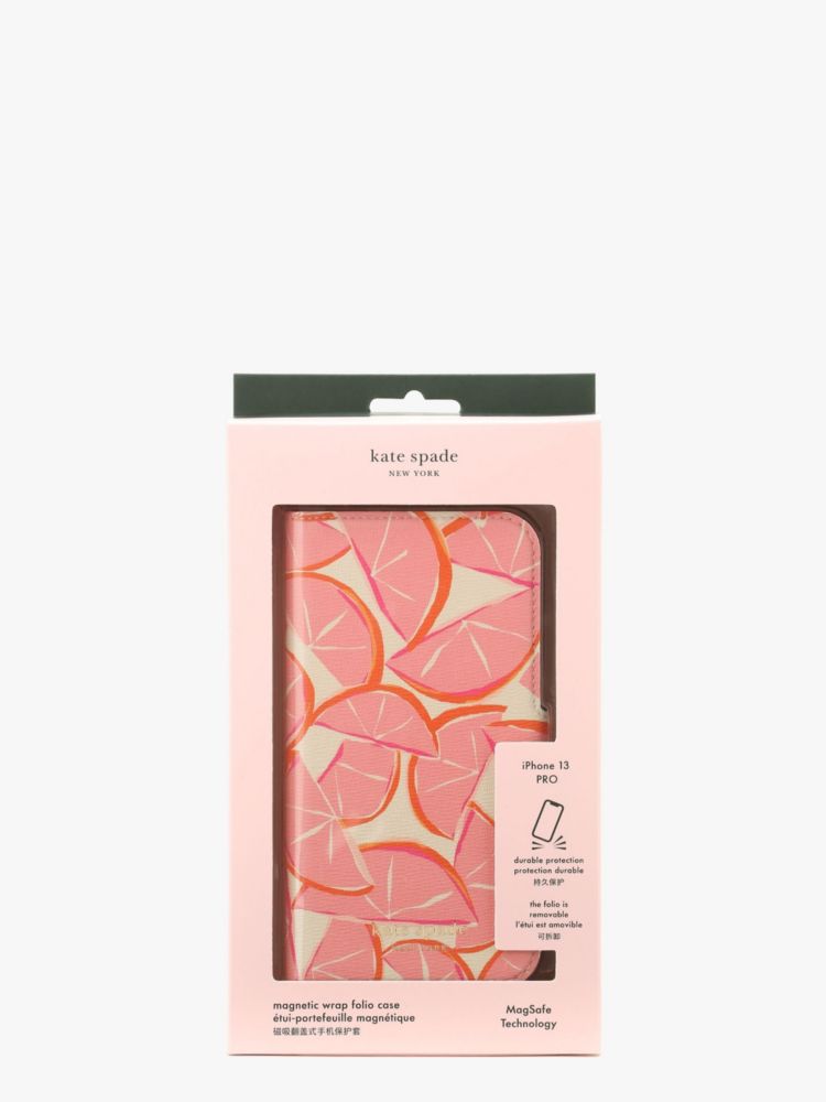 Kate Spade,スペンサー グレープフルーツ プリント PVC フォリオ 13 pro,iPhoneケース,