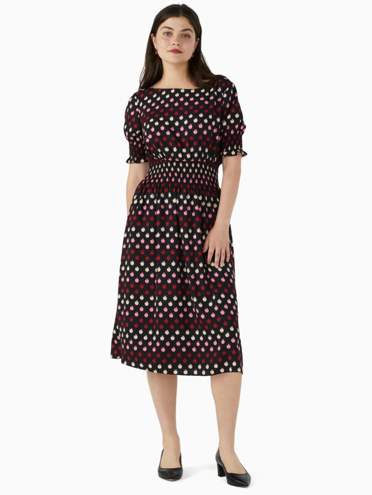Kate Spade,orchard puff-sleeve blaire midi dress,60%,Blazer Blue