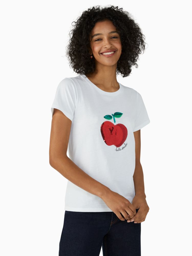 Kate Spade,アップル Tシャツ,ウェア,フレッシュホワイト