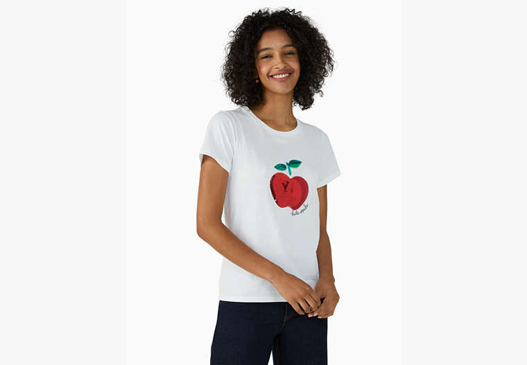 Kate Spade,アップル Tシャツ,ウェア,フレッシュホワイト