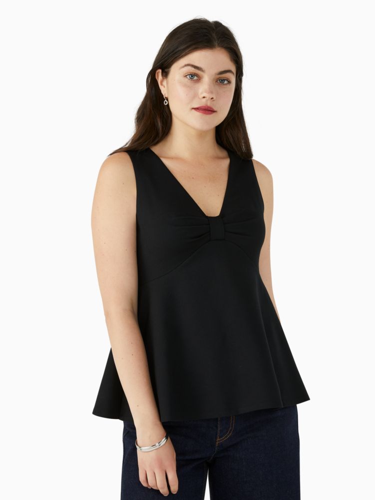 Kate Spade,ponte bow-knot top,Viscose/Rayon,60%,Black