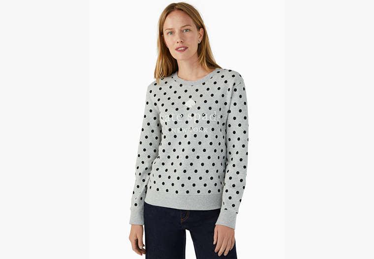 Kate Spade,eastern dot logo sweatshirt,cotton,60%,Grey Melange image number 0