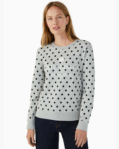 Kate Spade,eastern dot logo sweatshirt,cotton,60%,Grey Melange