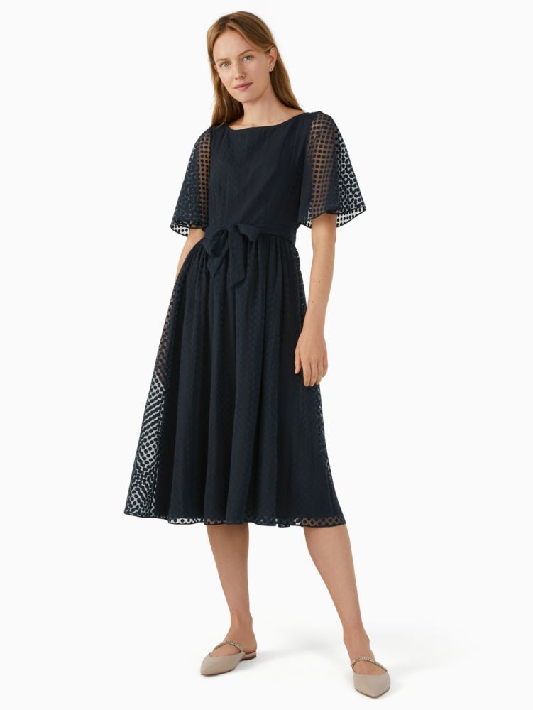 Kate Spade,burnout flutter-sleeve dress,Viscose,60%,