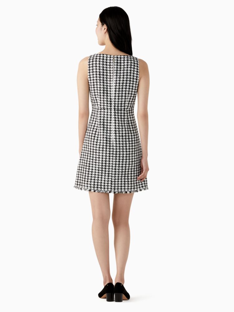 Kate Spade,houndstooth tweed bow dress,Polyester,60%,Black Multi