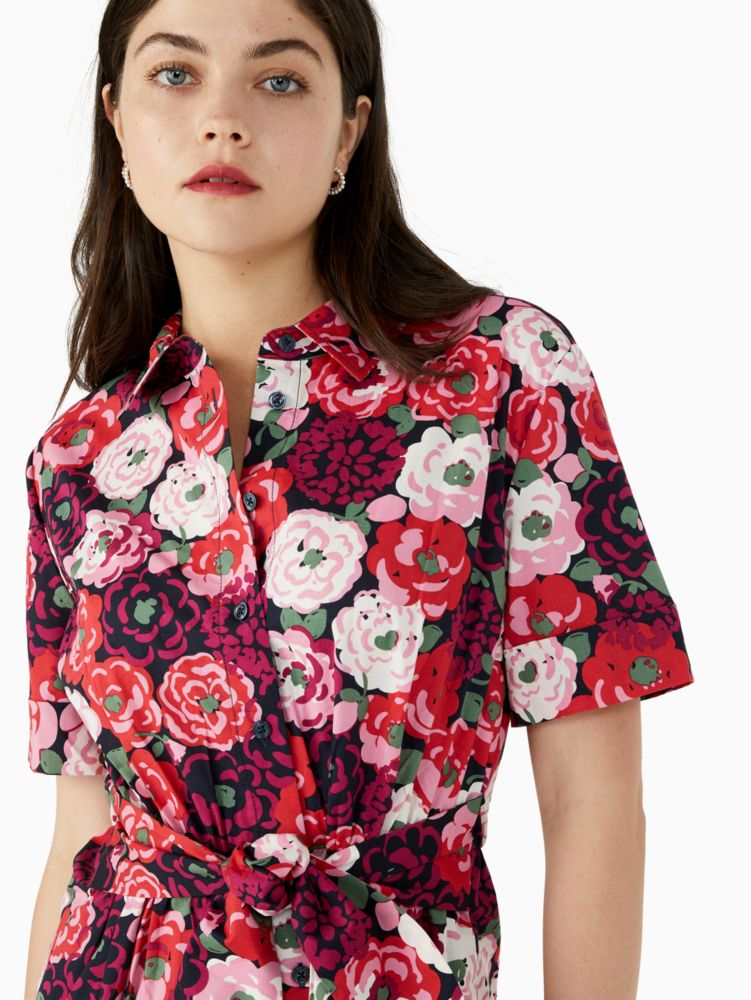 Rosette Blooms Tie Waist Shirtdress | Kate Spade Outlet