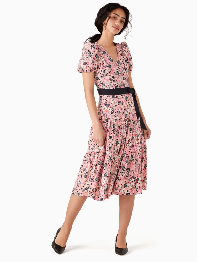 Kate Spade,Rosette Blooms Wrap Dress,