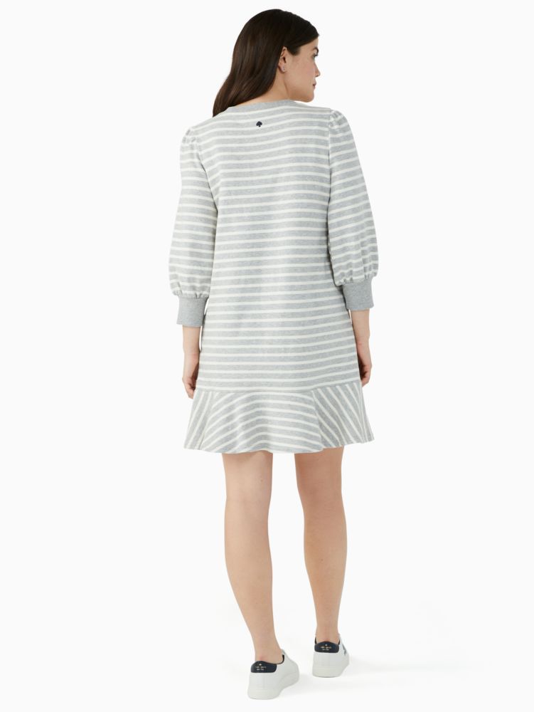 Kate Spade,sailing stripe sweatshirt dress,cotton,60%,Grey Melange