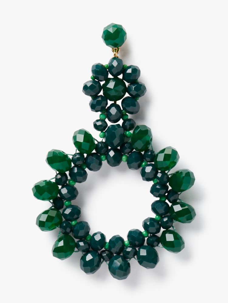 Kate Spade,marguerite beaded earrings,earrings,Green